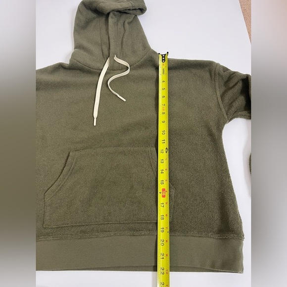 Outerknown Hooded Pullover Terry Sweatshirt Size Medium Green - Picture 8 of 8